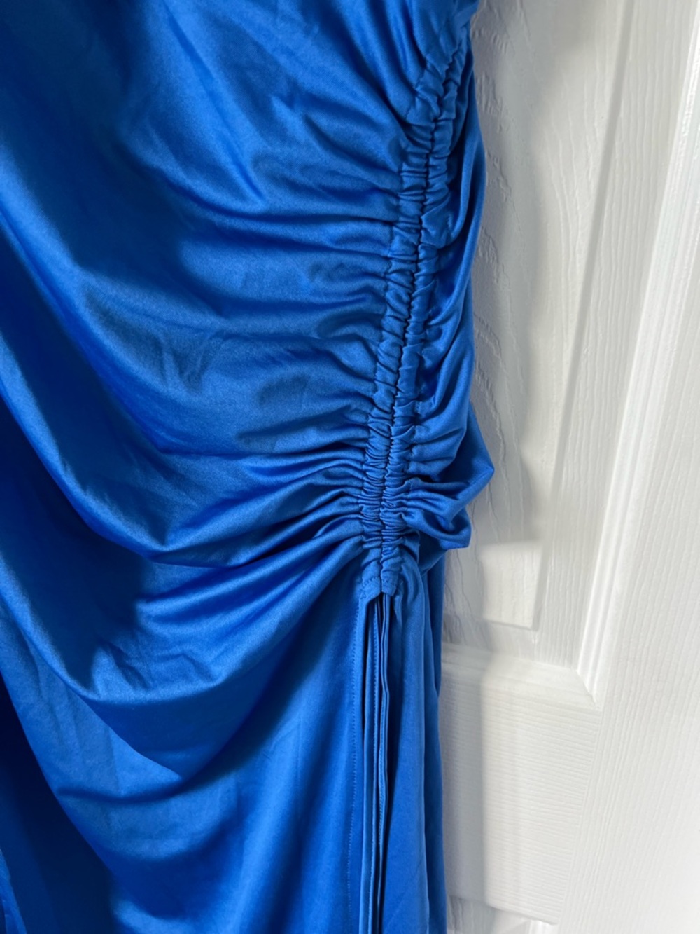 Sleek Cobalt Blue Draped Maxi Dress - Picture 4 of 5
